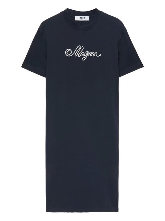 Logo-Embroidered Midi Dress