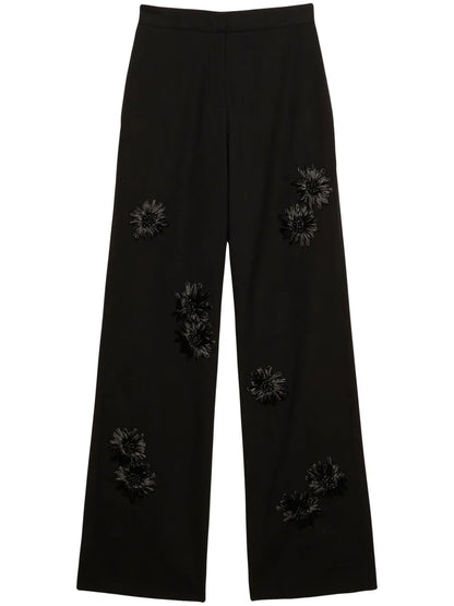 Floral-Embroidered Trousers