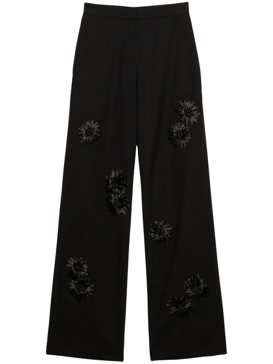Floral-Embroidered Trousers
