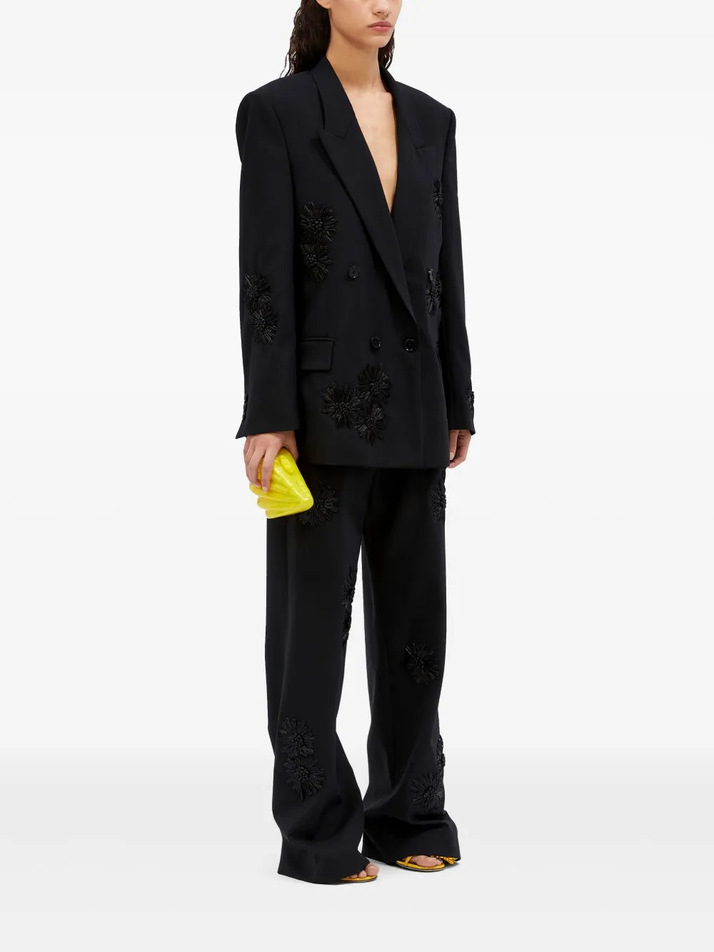 Floral-Embroidered Trousers