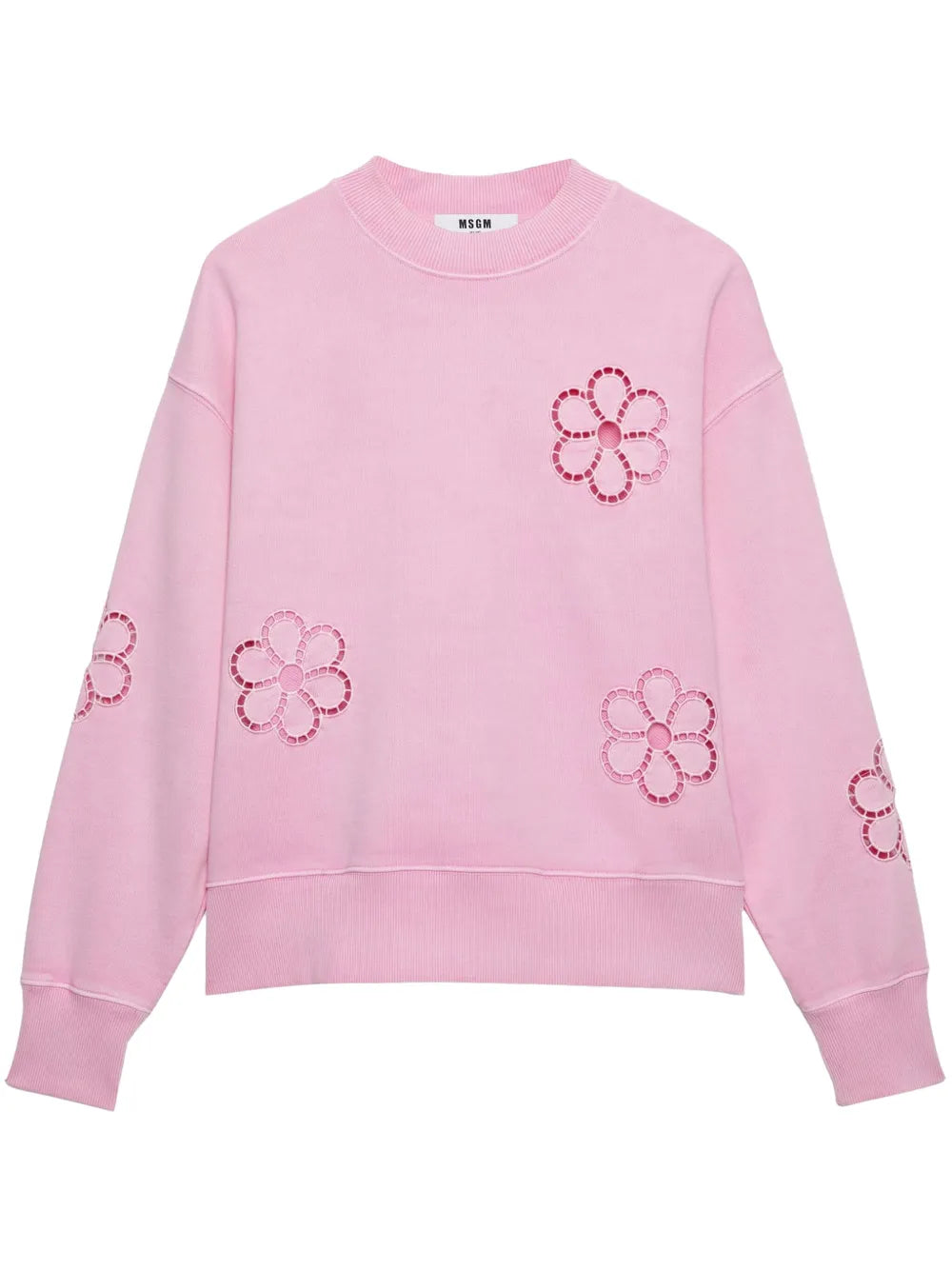 Embroidered-Flower Sweatshirt