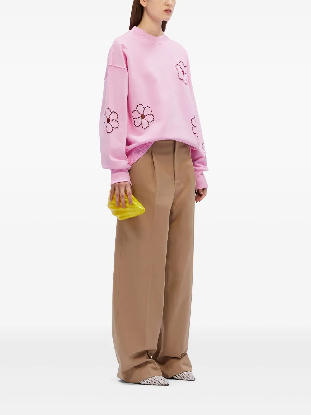 Embroidered-Flower Sweatshirt