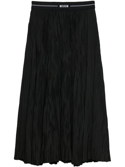 Logo-Waistband Midi Skirt