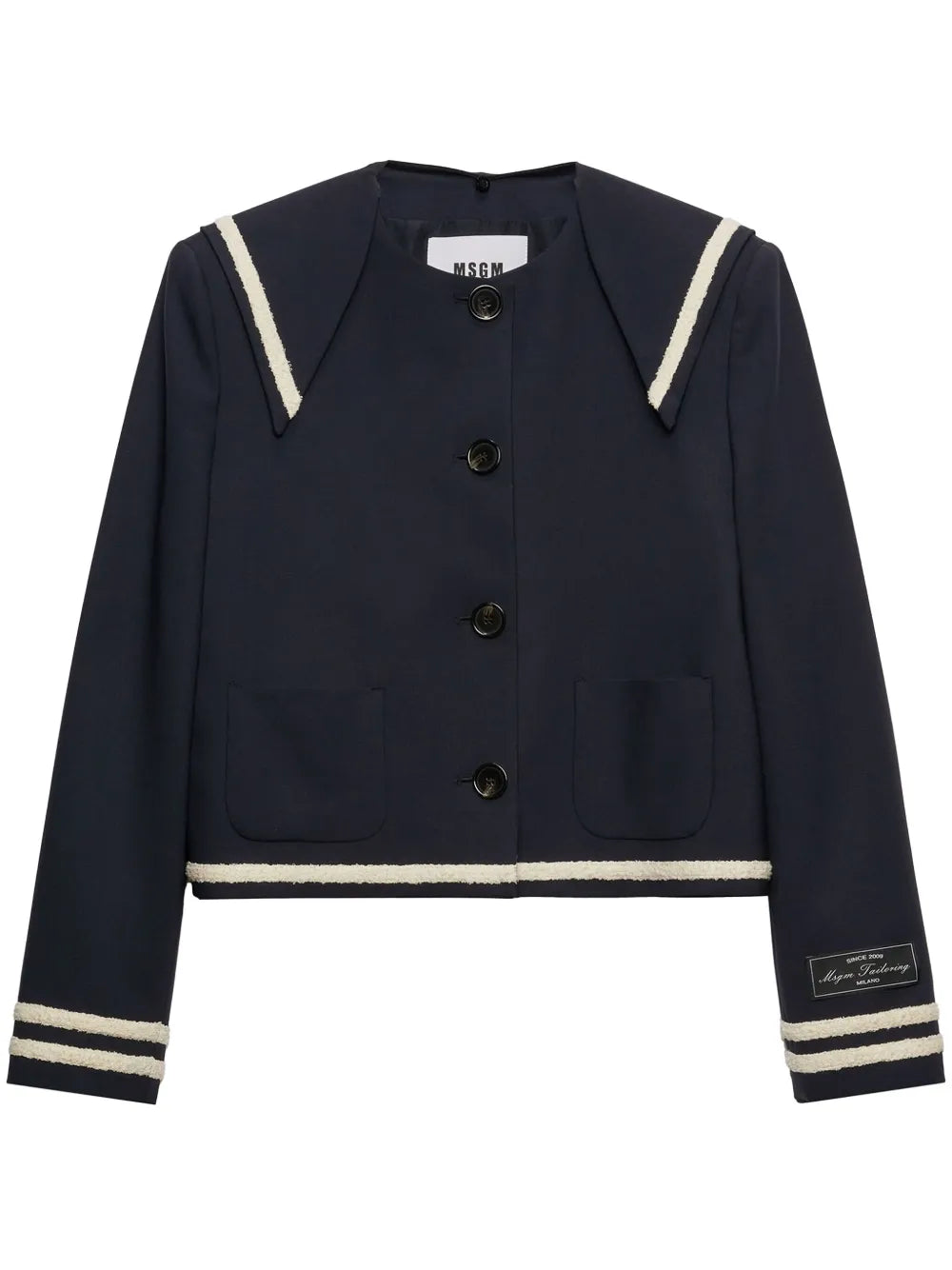 Contrasting-Trim Jacket