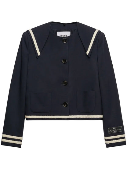 Contrasting-Trim Jacket