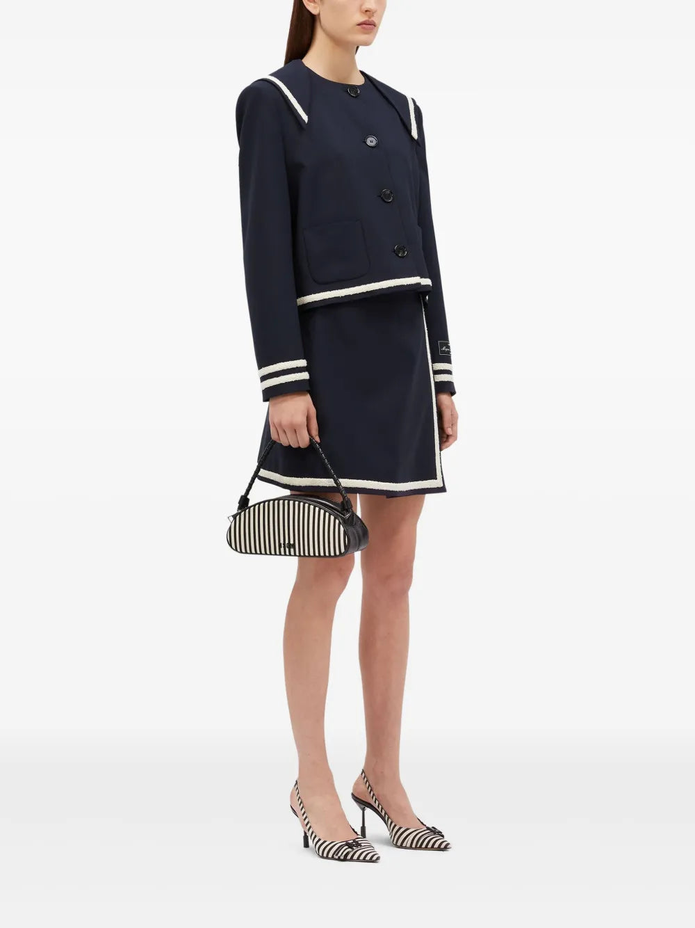 Contrasting-Trim Jacket