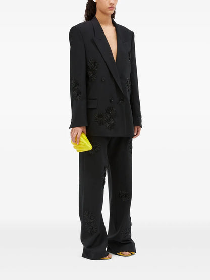 Floral-Appliqué Blazer