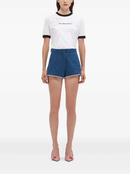 Striped-Edge Mini Shorts
