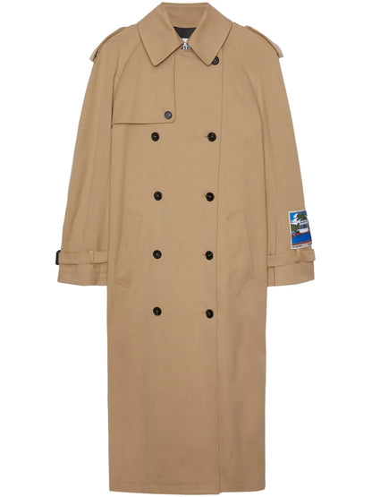 Logo-Patch Trench Coat