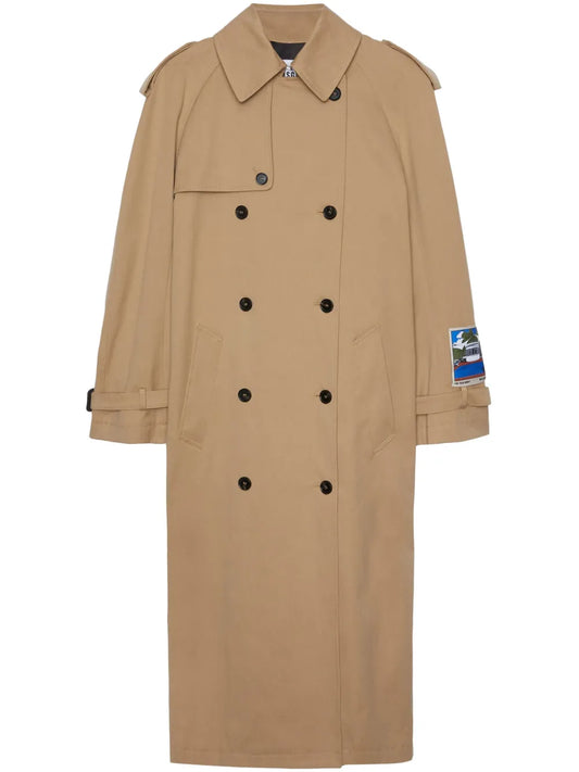 Logo-Patch Trench Coat