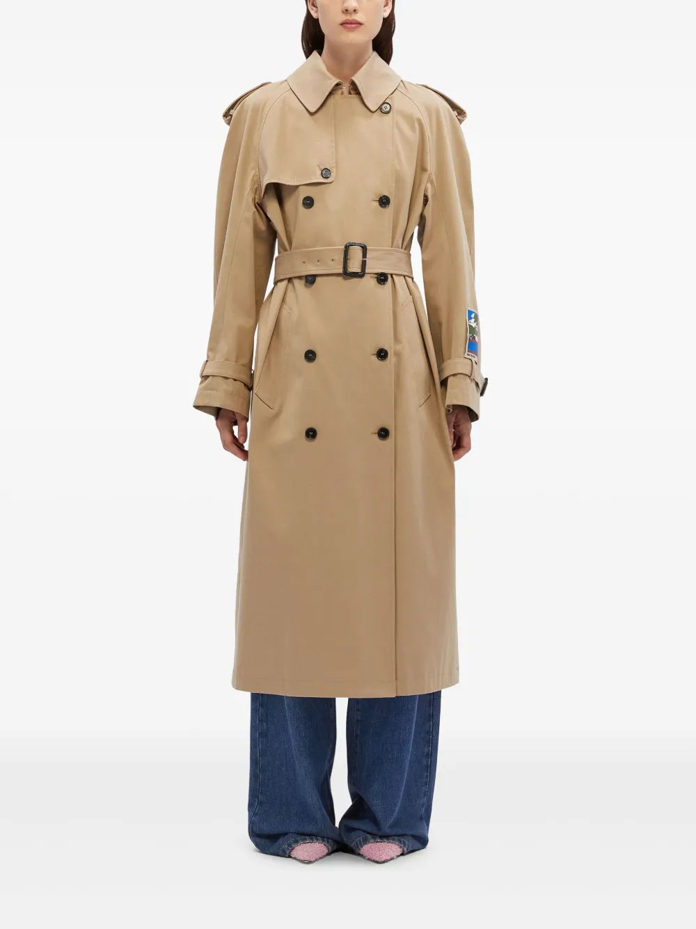 Logo-Patch Trench Coat
