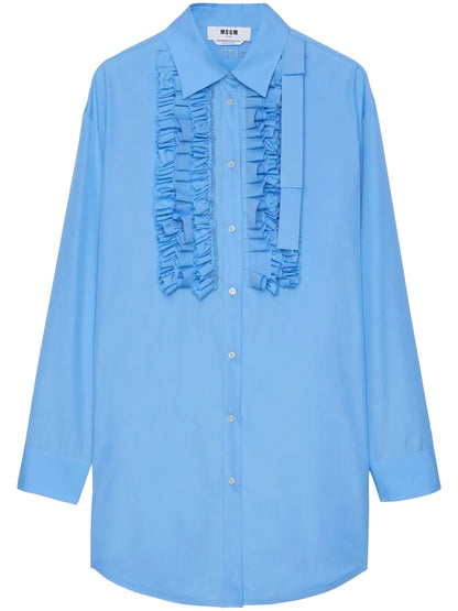 Ruffled Poplin Mini Dress