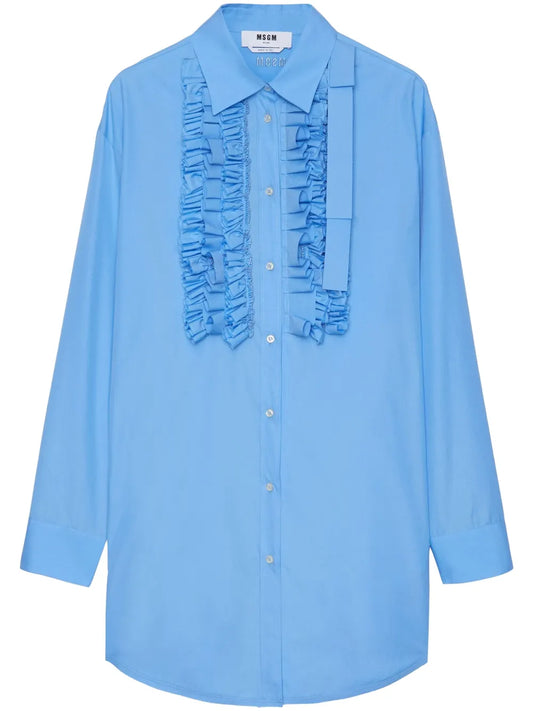 Ruffled Poplin Mini Dress