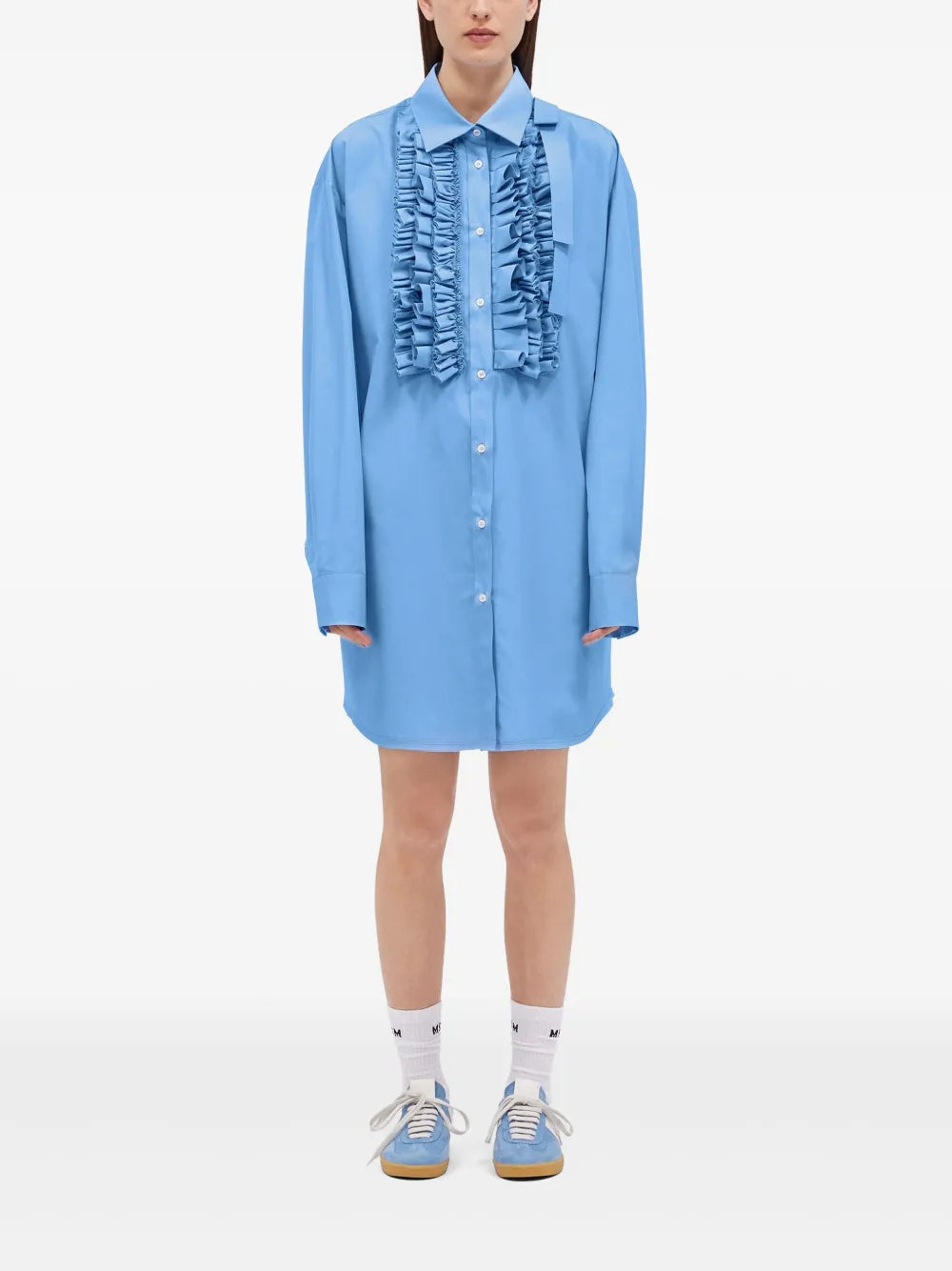 Ruffled Poplin Mini Dress