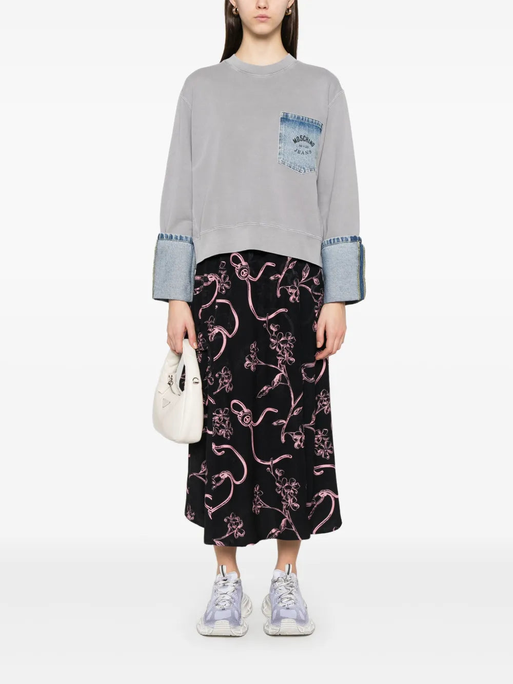 Floral-Print Midi Skirt