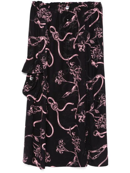 Floral-Print Midi Skirt