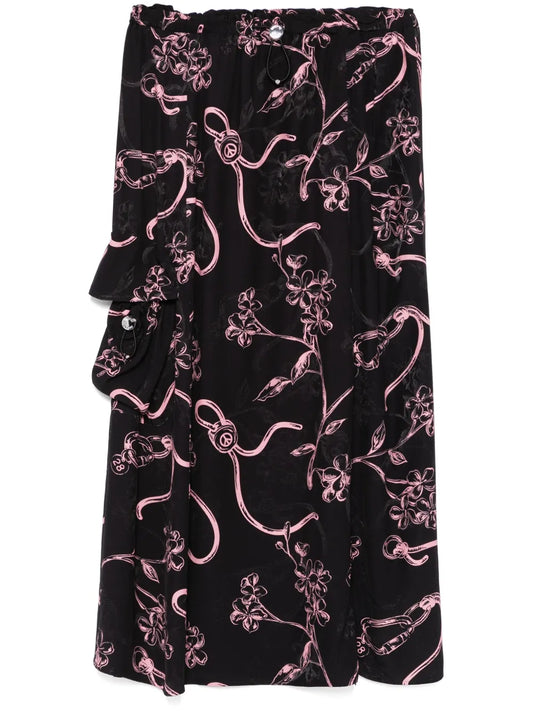 Floral-Print Midi Skirt
