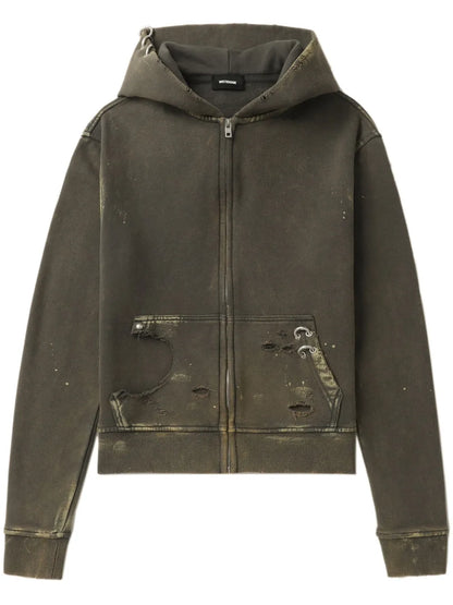 Ripped-Detailing Hoodie