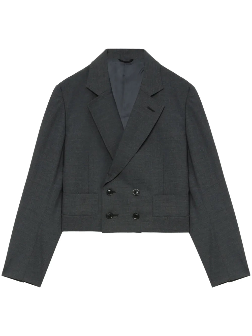Wool-Blend Cropped Blazer