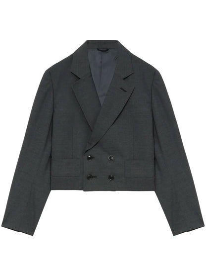 Wool-Blend Cropped Blazer