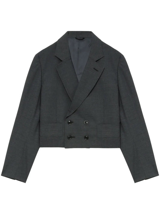 Wool-Blend Cropped Blazer
