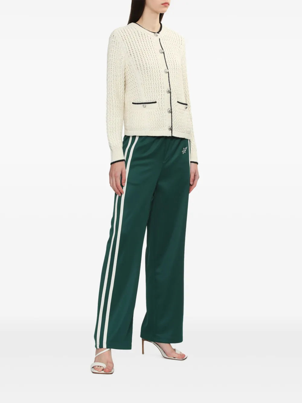 Contrasting-Trim Cardigan