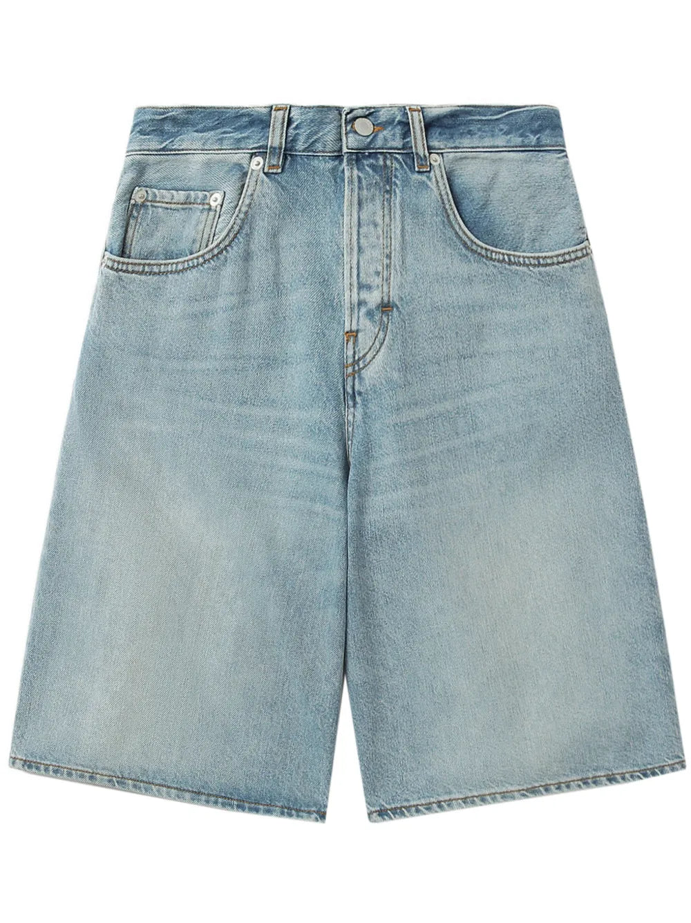 Wide-Leg Denim Shorts