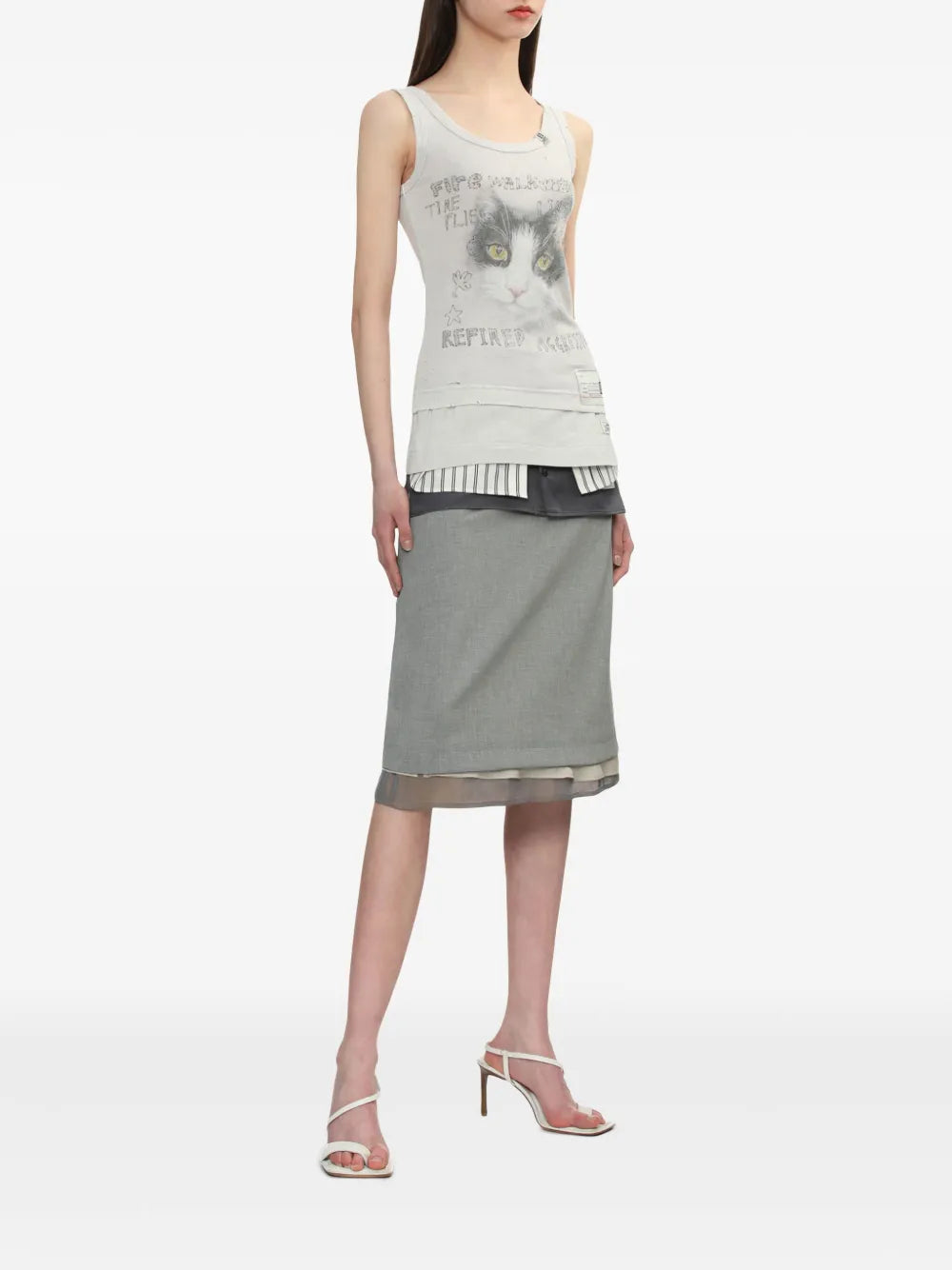 Cat-Print Tank Top