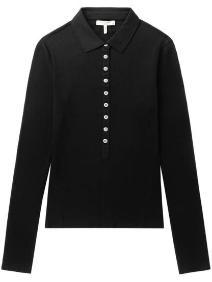 Button-Down Polo Top