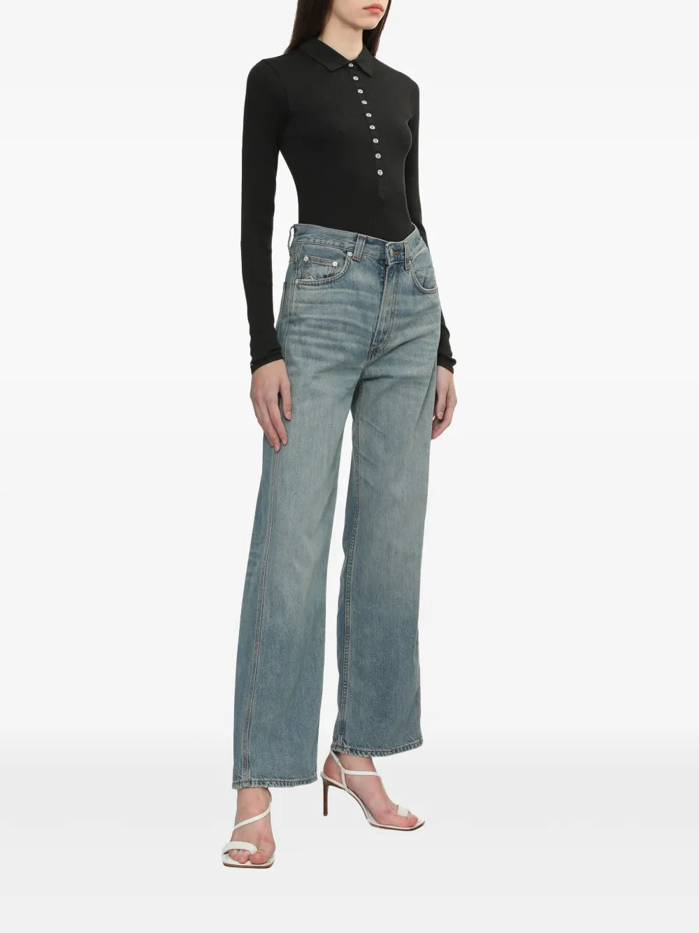 Button-Down Polo Top