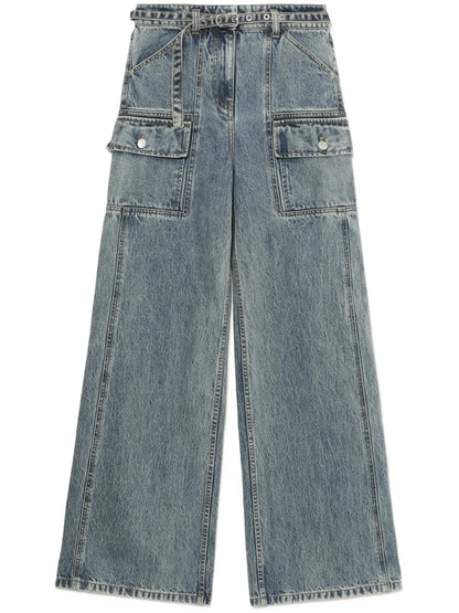 Belted Wide-Leg Jeans