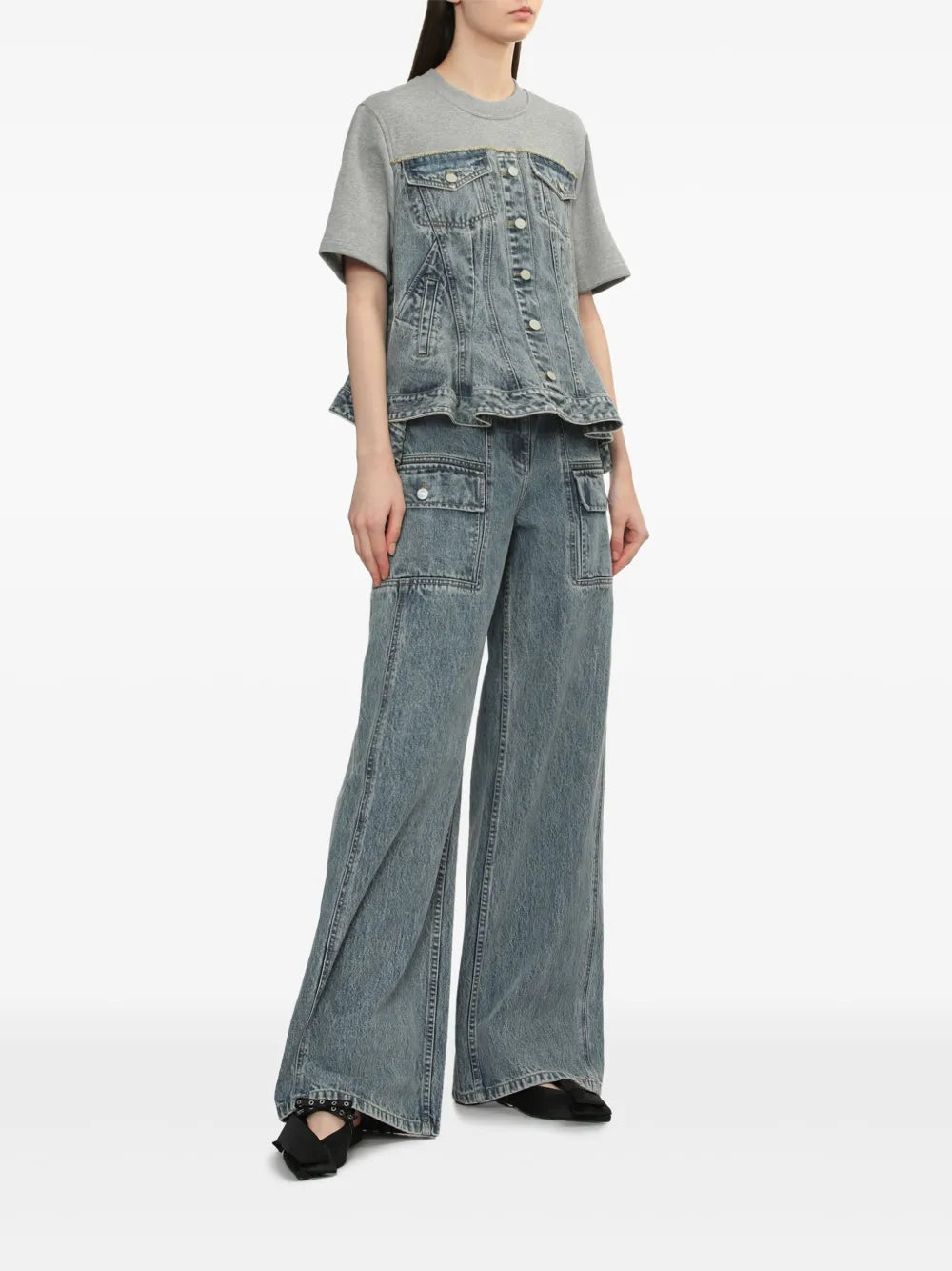 Belted Wide-Leg Jeans