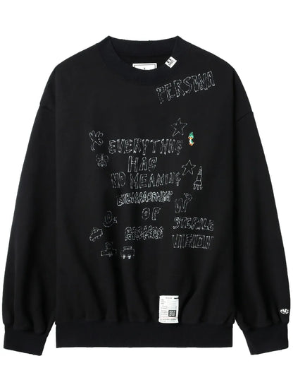 Distressed Printed Sweatshirt