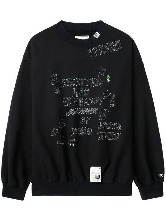 Distressed Printed Sweatshirt