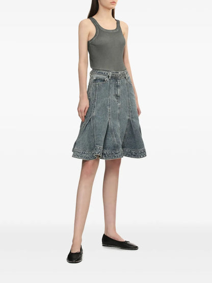 Belted Denim Skirt