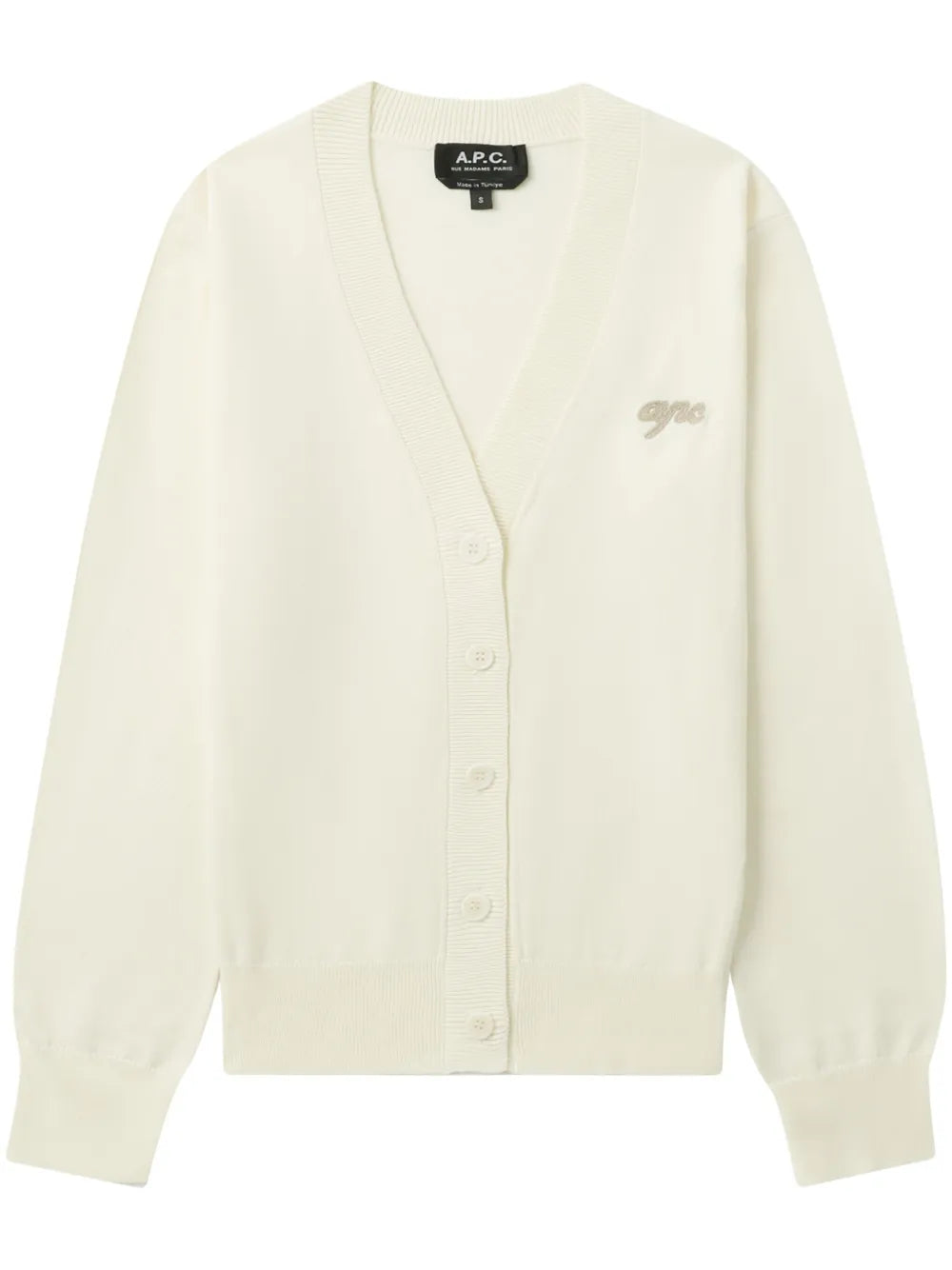 Embroidered-Logo Cardigan