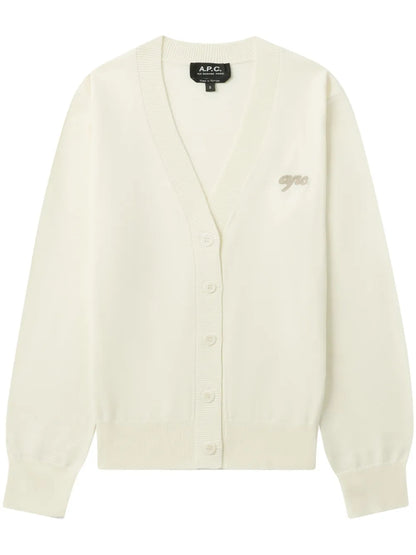 Embroidered-Logo Cardigan