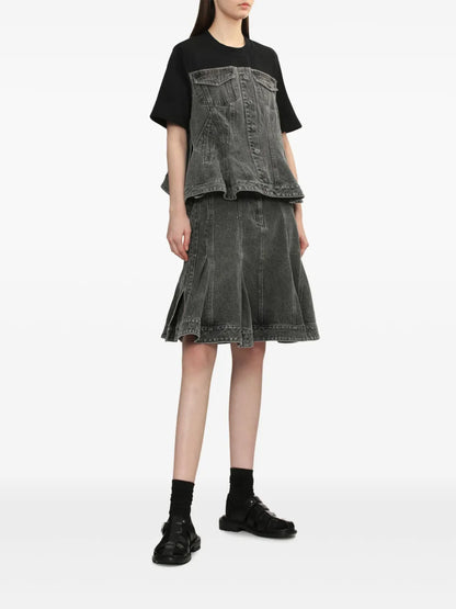 Flounce Denim Top