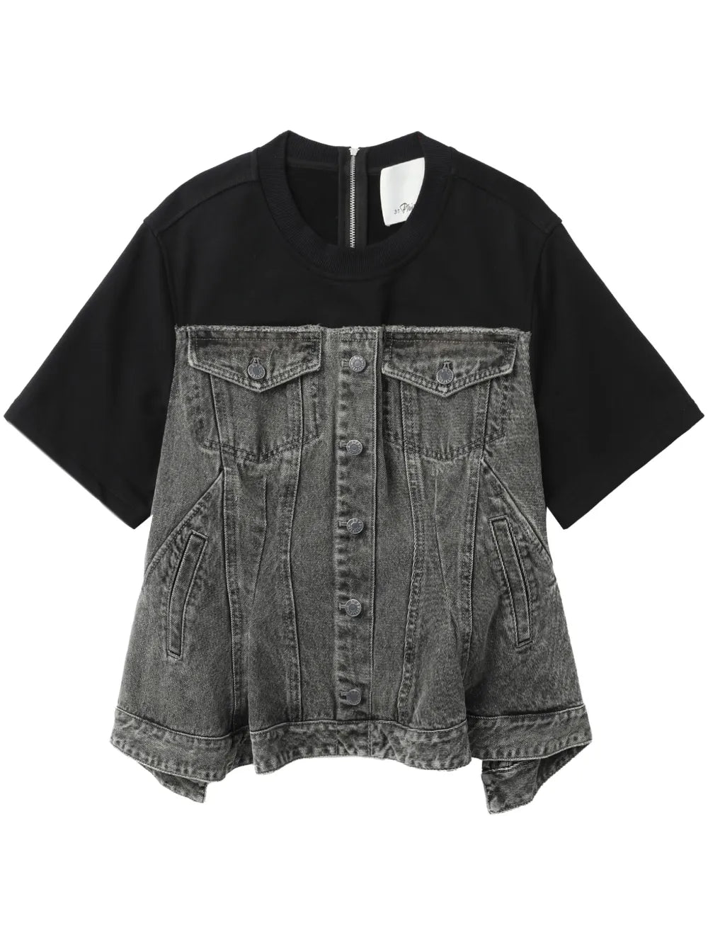 Flounce Denim Top