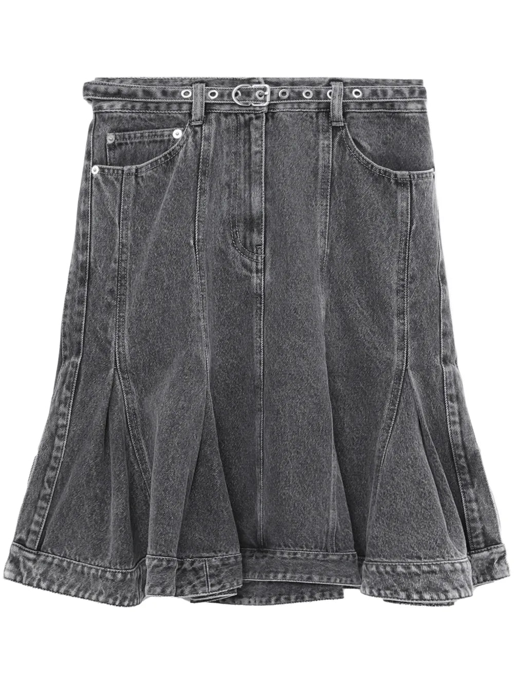 Belted Denim Skirt