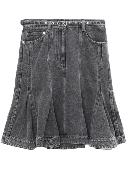 Belted Denim Skirt