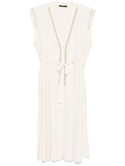 Bead-Embellished Midi Dress