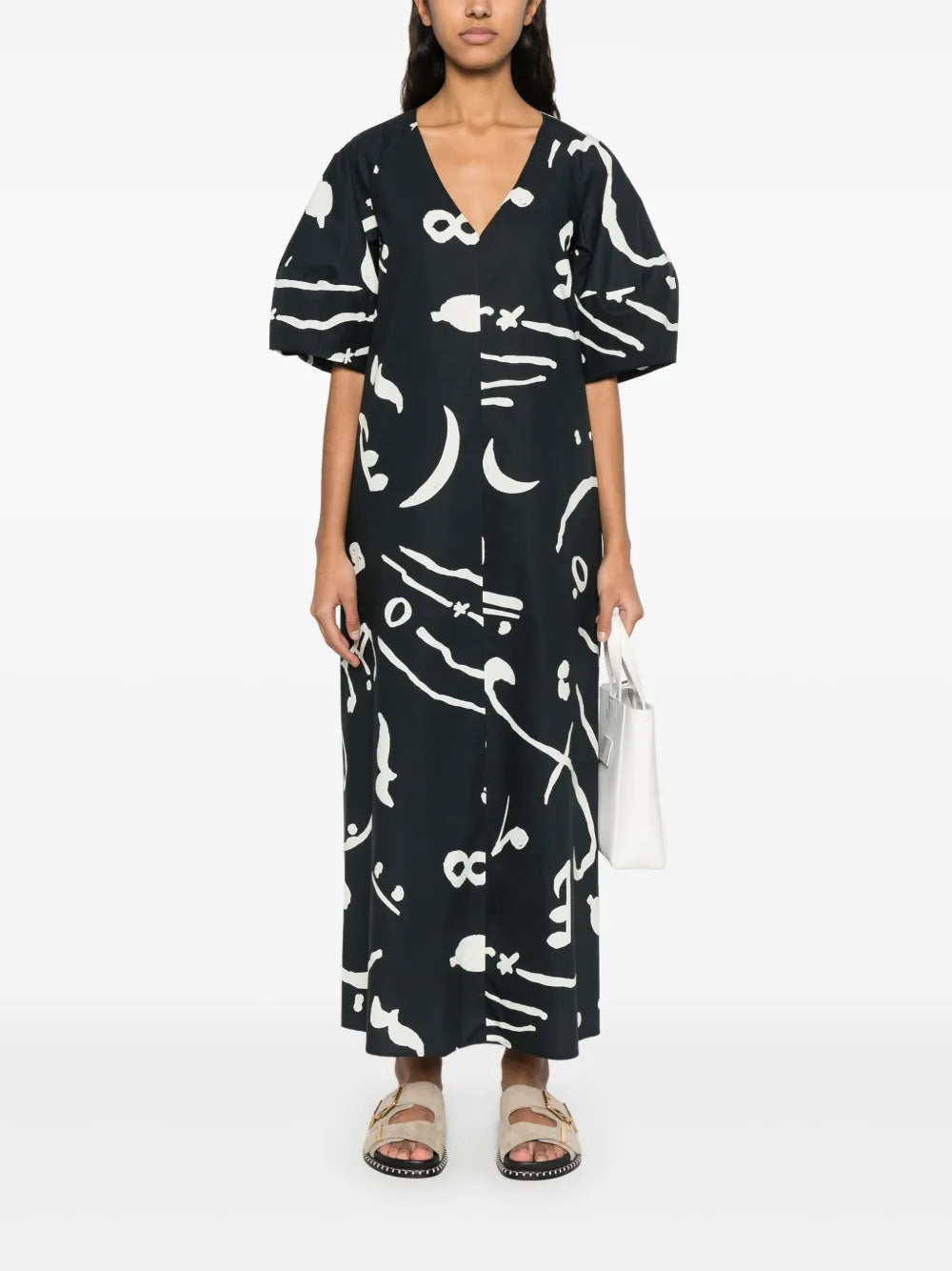 Abstract-Print Maxi Dress