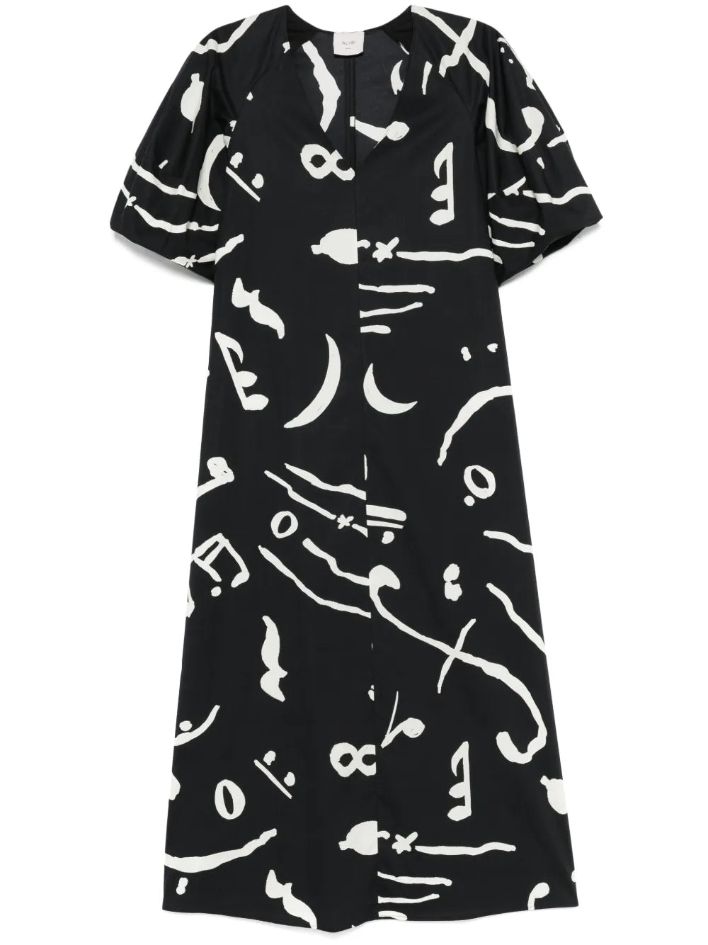 Abstract-Print Maxi Dress