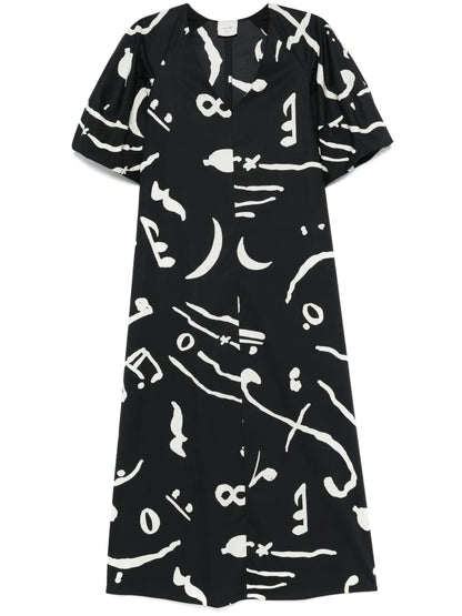 Abstract-Print Maxi Dress