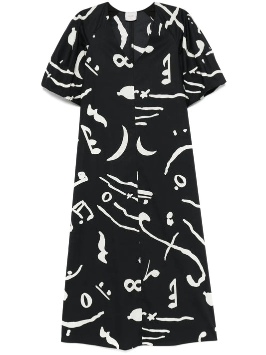 Abstract-Print Maxi Dress