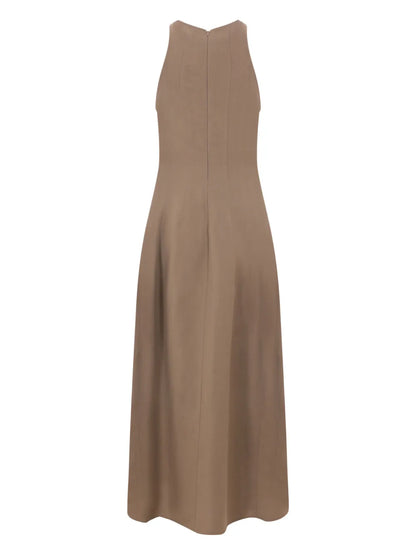 Sleeveless Twill Maxi Dress