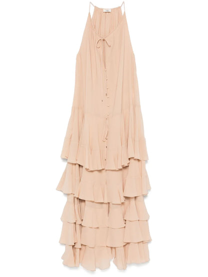 Tiered Silk Maxi Dress
