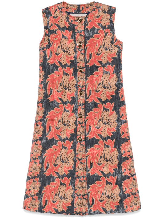 Floral-Jacquard Coat