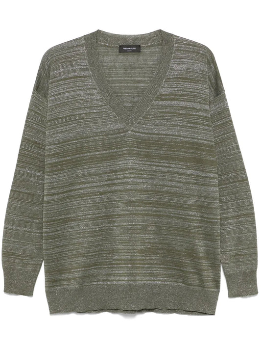 Metallic-Threading Sweater